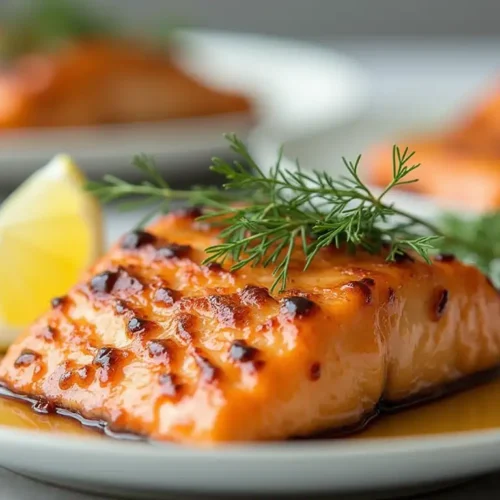 Air Fryer Honey Mustard Glazed Salmon