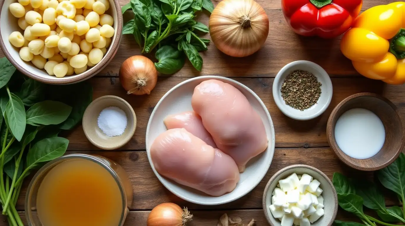 diabetic crockpot gnocchi and chicken ingredients