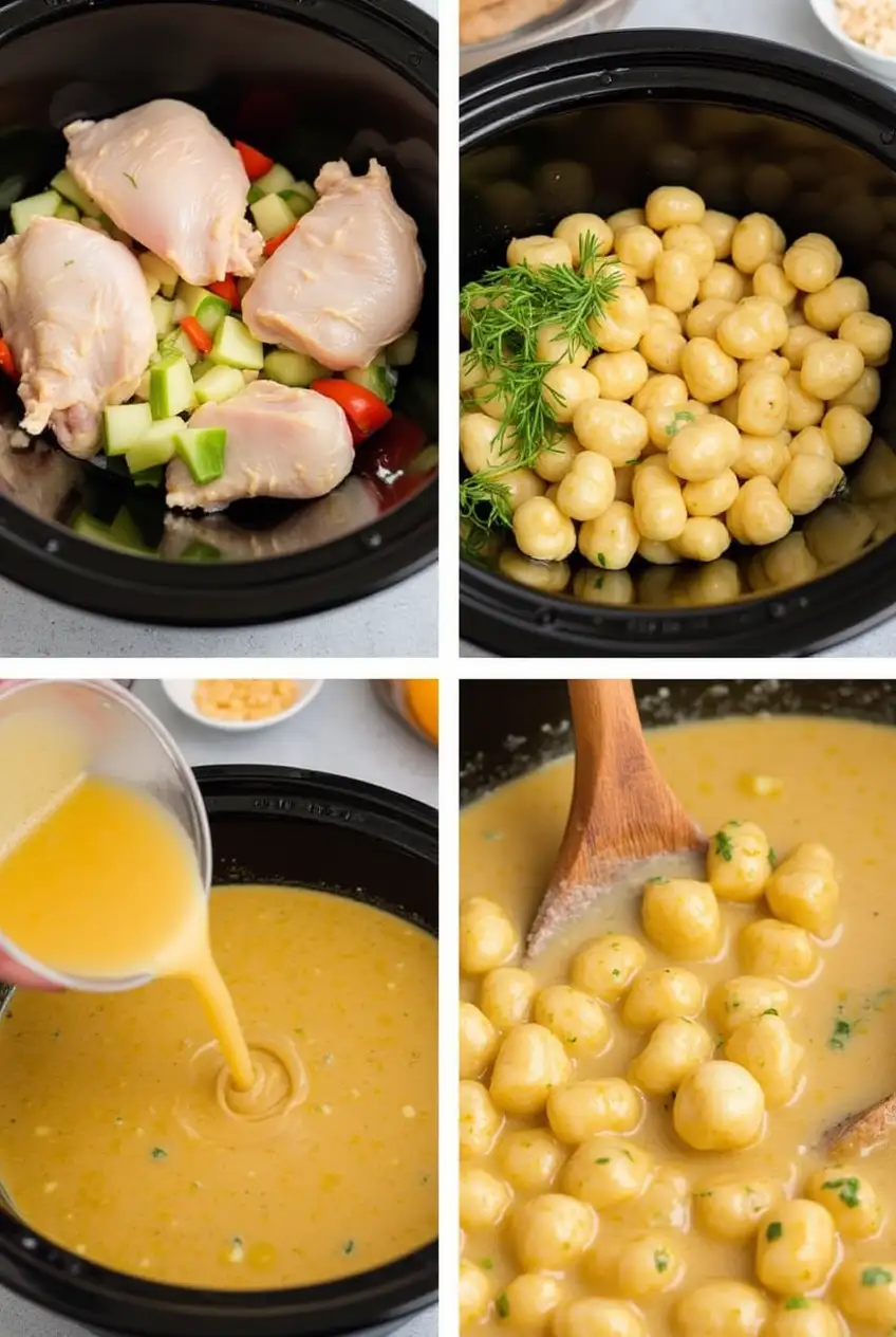 diabetic crockpot gnocchi and chicken steps