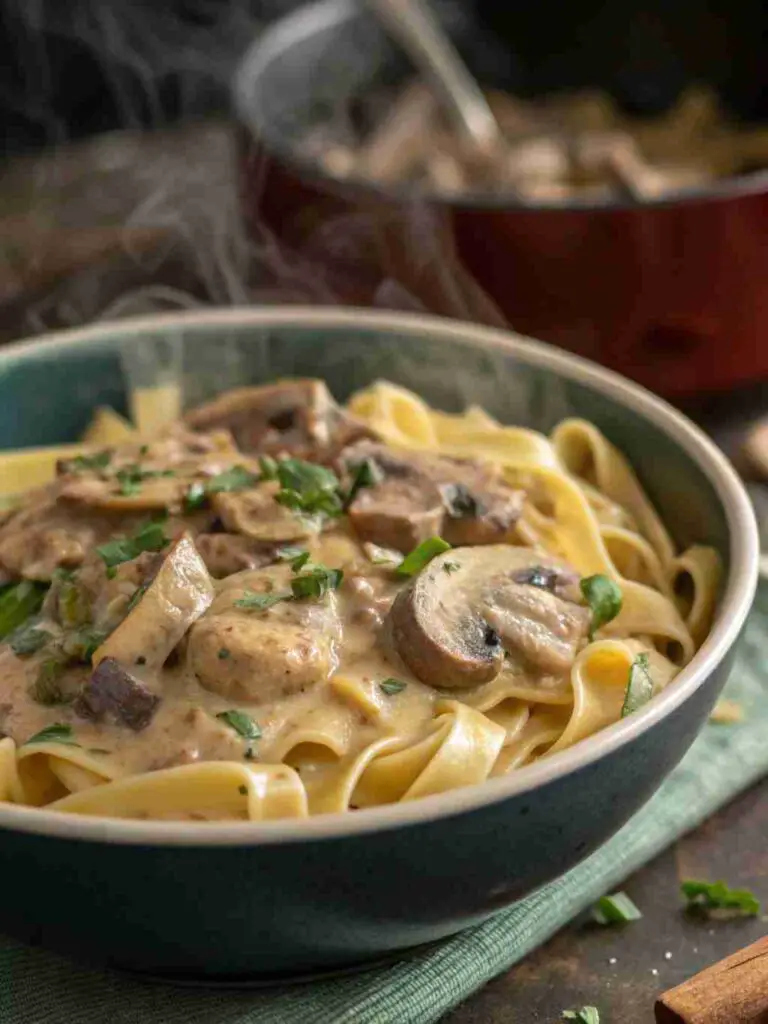 Creamy Mushroom Stroganoff – Vegan Option 2 Mushroom Stroganoff